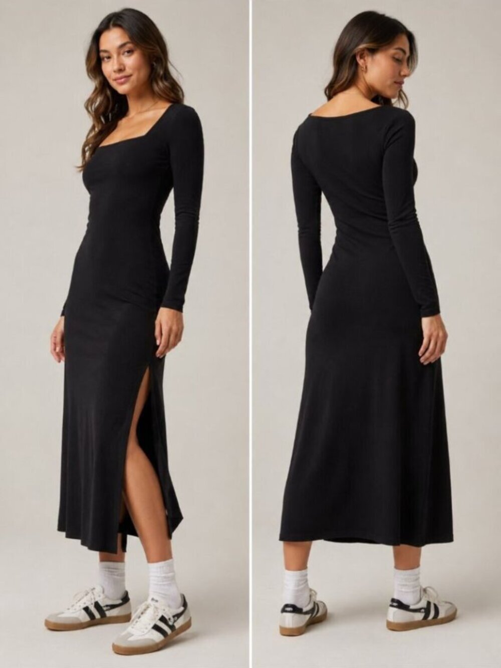 Aerie Offline Real Me XTRA Night Out Black Maxi Dress Stretch Size Small